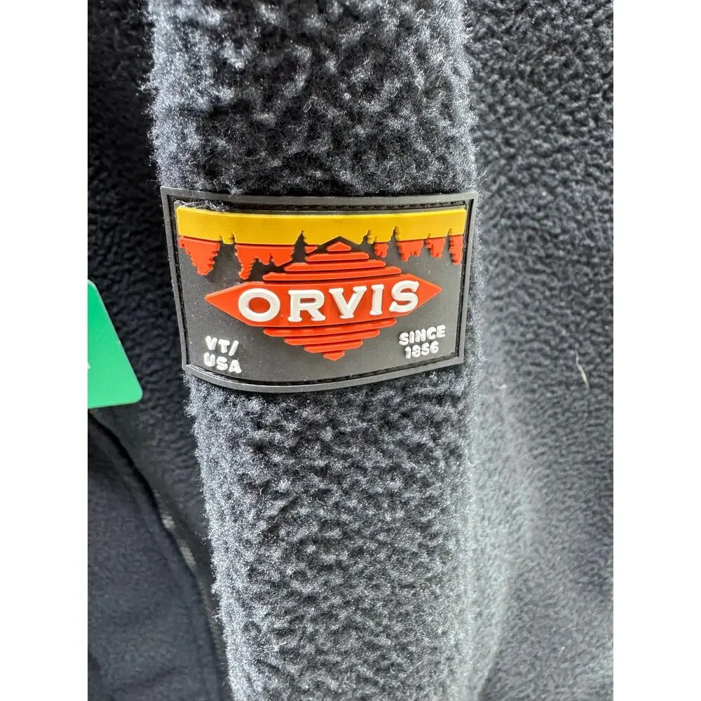 Orvis Men’s Fleece Full Zip Jacket Black Sz XL New Polyester Outdoor Gorpcore